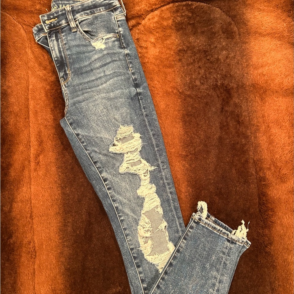 Distressed Blue Jeans